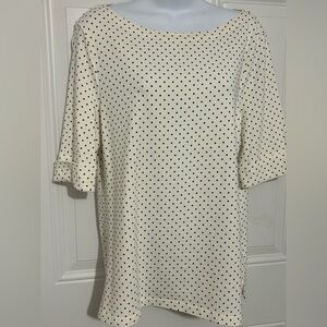 Ralph Lauren Black Label Cream and Black Polka Dot Tunic
